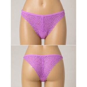 Auden Cheeky Panties Womens Medium Purple Floral Lace Intimates NWT